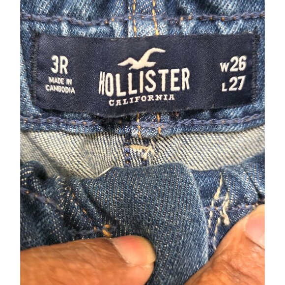 Hollister Women's Western High-Elastic Waisted Tapered Denim Jeans W26 L27 Blue - Picture 6 of 7